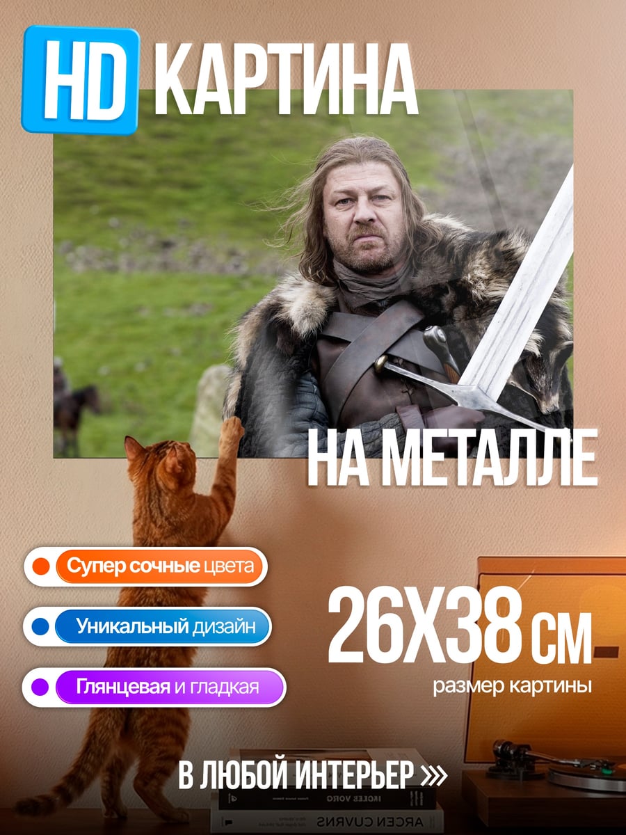 Картина на металле Нед Старк клинок