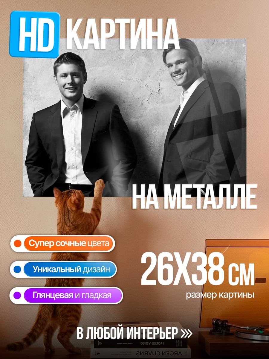 Картина на металле Два брата в костюмах