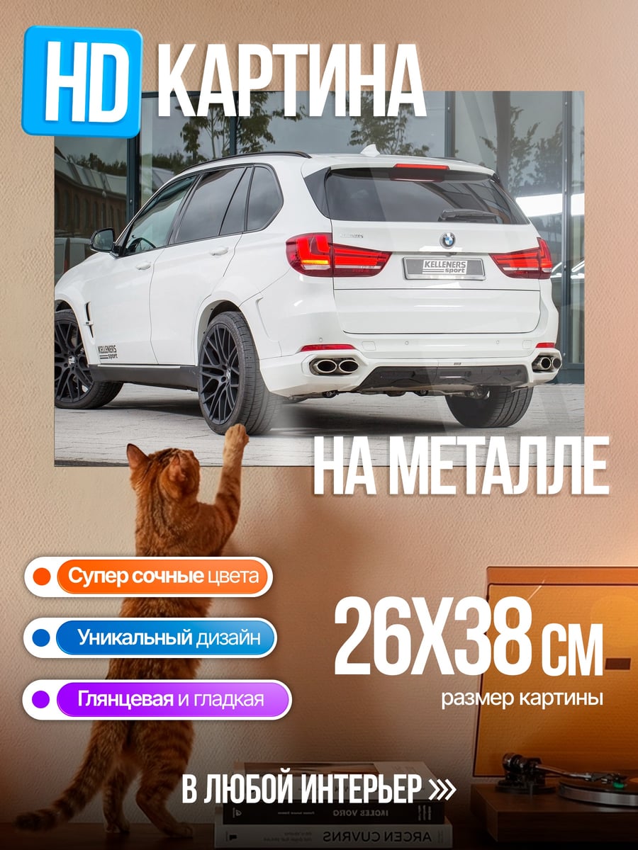 Картина на металле Белый внедорожник