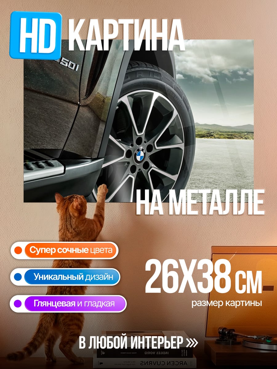 Картина на металле Колесо BMW