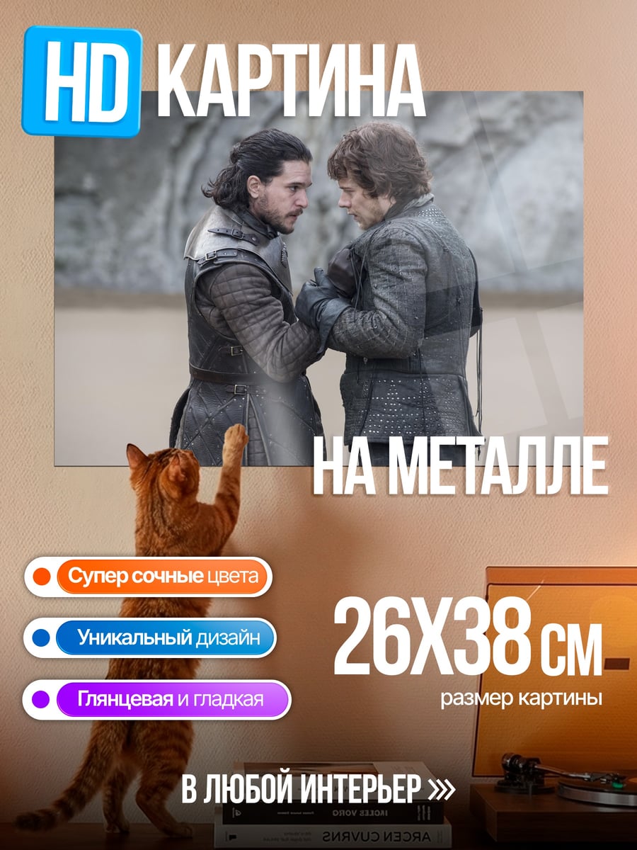 Картина на металле Джон Сноу и Санса