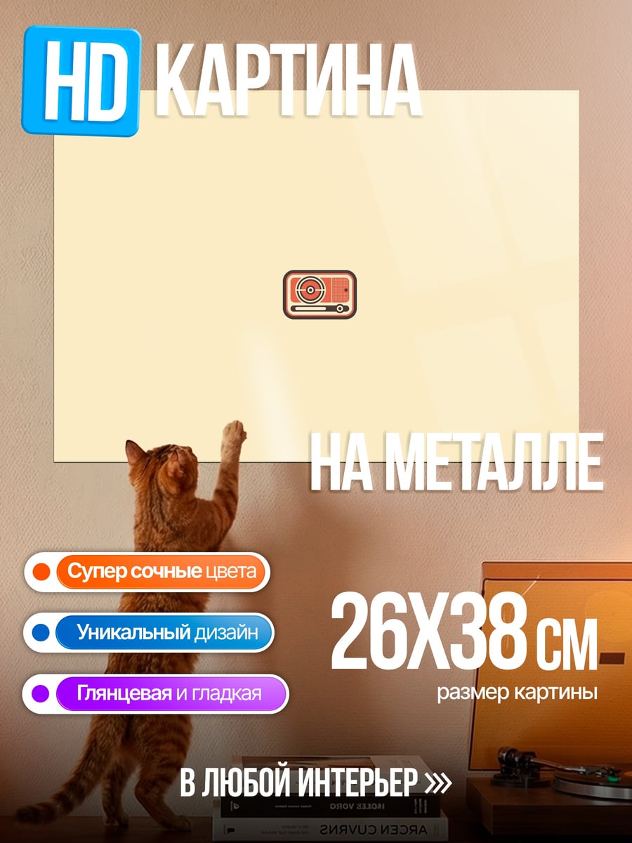 Картина на металле Ретро радио
