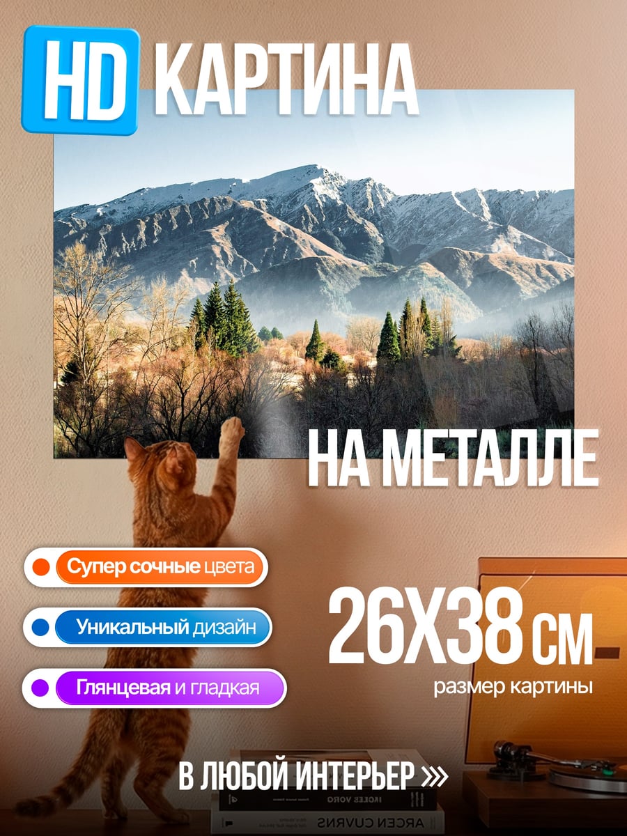 Картина на металле Горный пейзаж