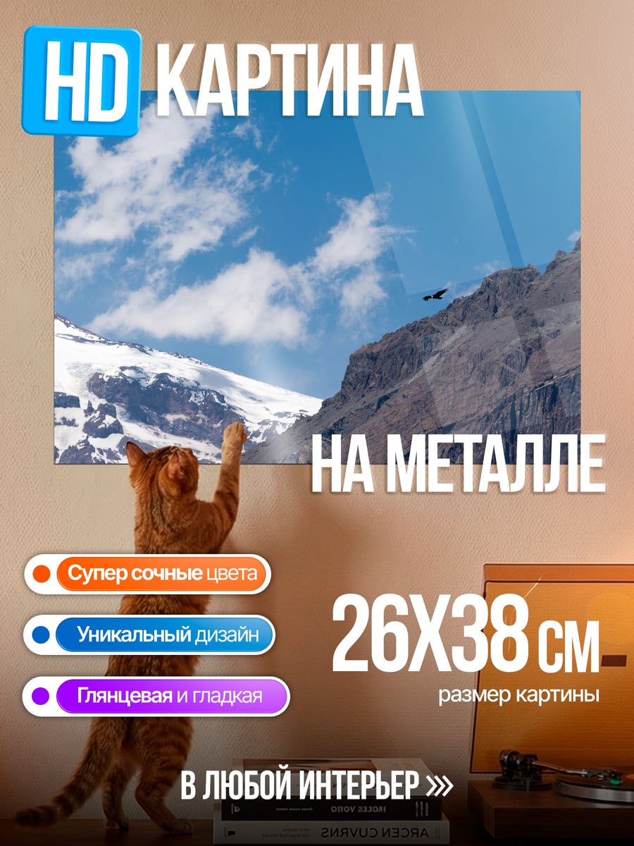 Картина на металле Орел над горами