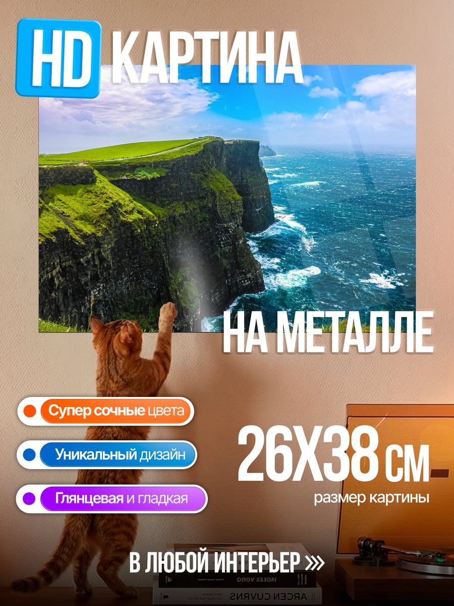 Картина на металле Ирландские скалы