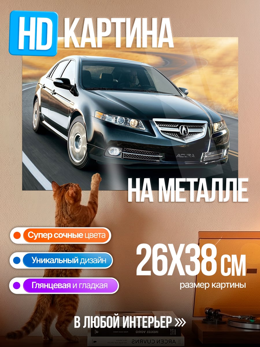 Картина на металле черный Acura TL