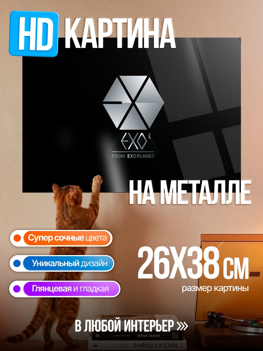 Картина на металле Логотип EXO