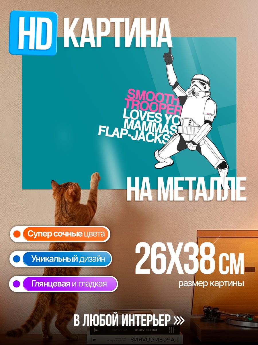 Картина на металле Штурмовик любит блинчики