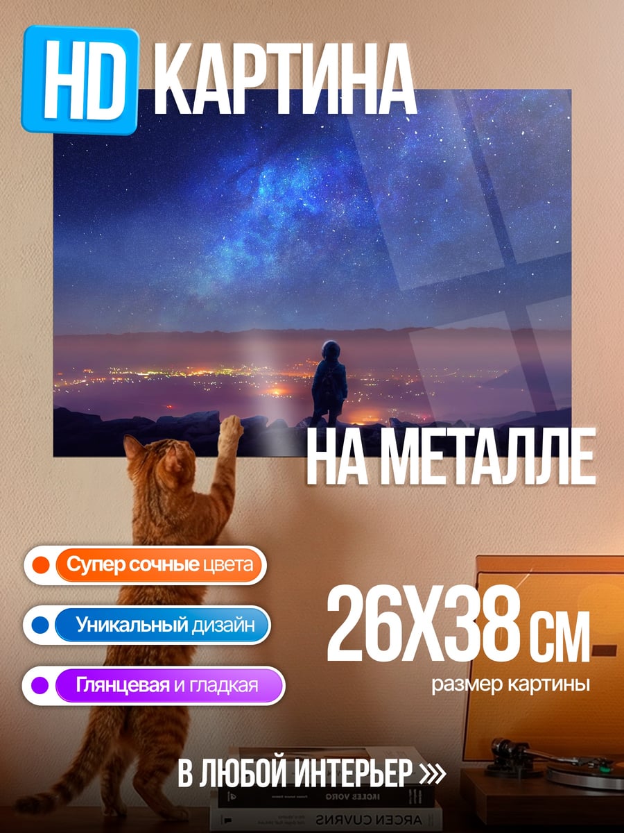 Картина на металле Ночное небо