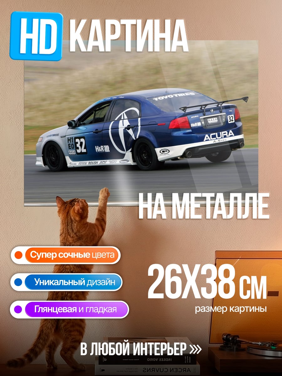 Картина на металле Гоночный Acura