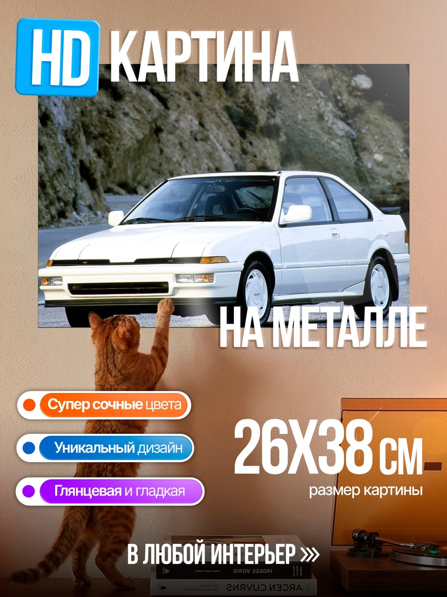 Картина на металле Белое купе