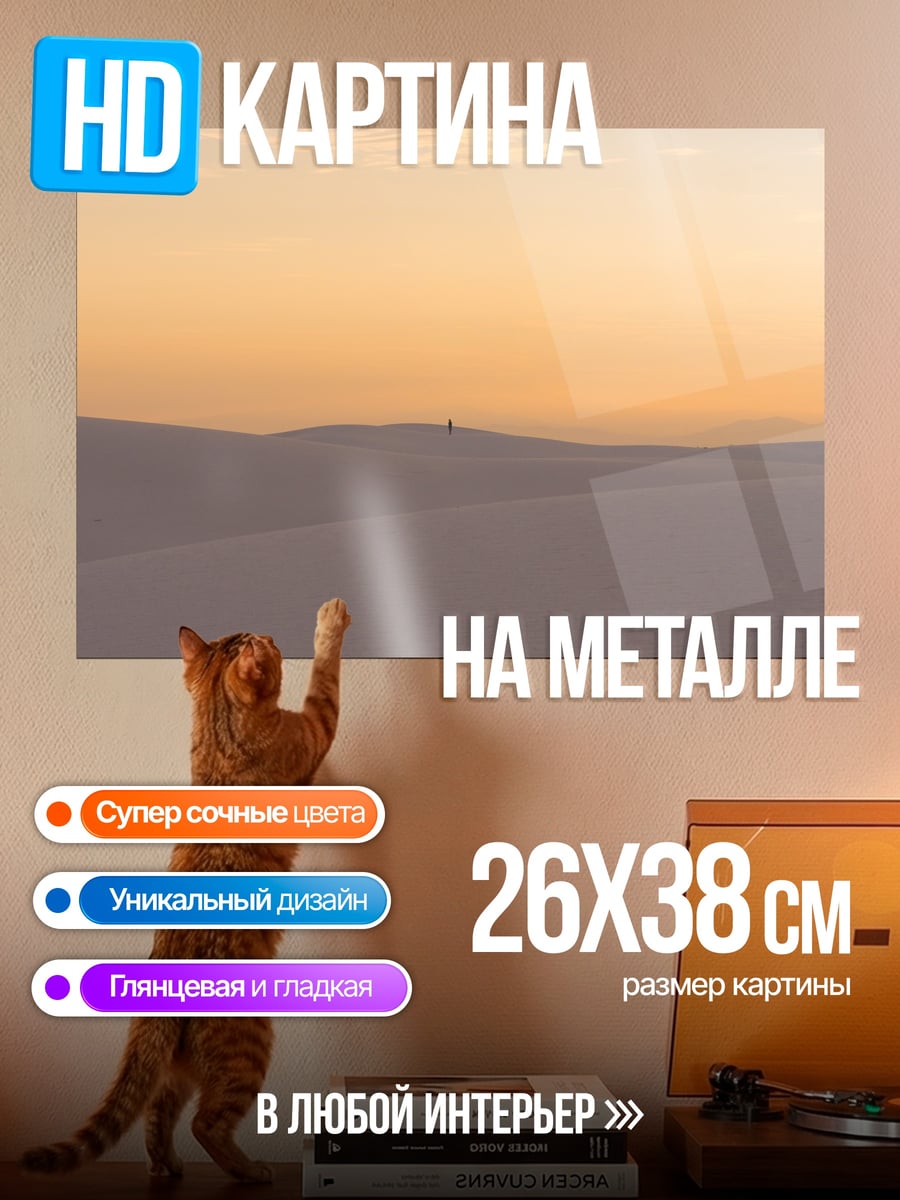 Картина на металле одинокий человек пустыня