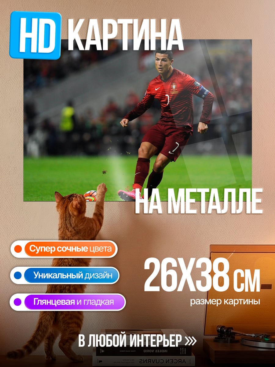 Картина на металле Футболист Криштиану Роналду