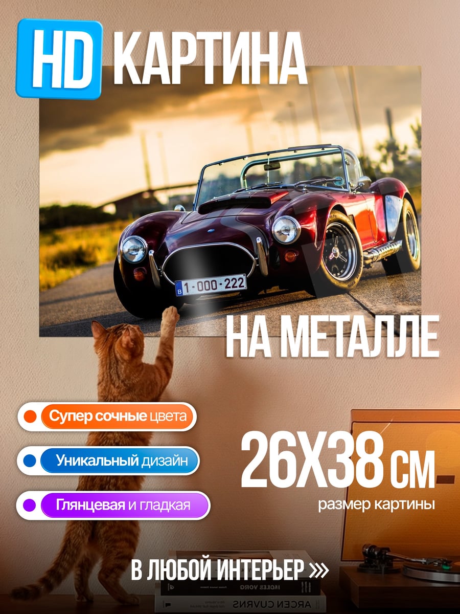 Картина на металле Красный спорткар