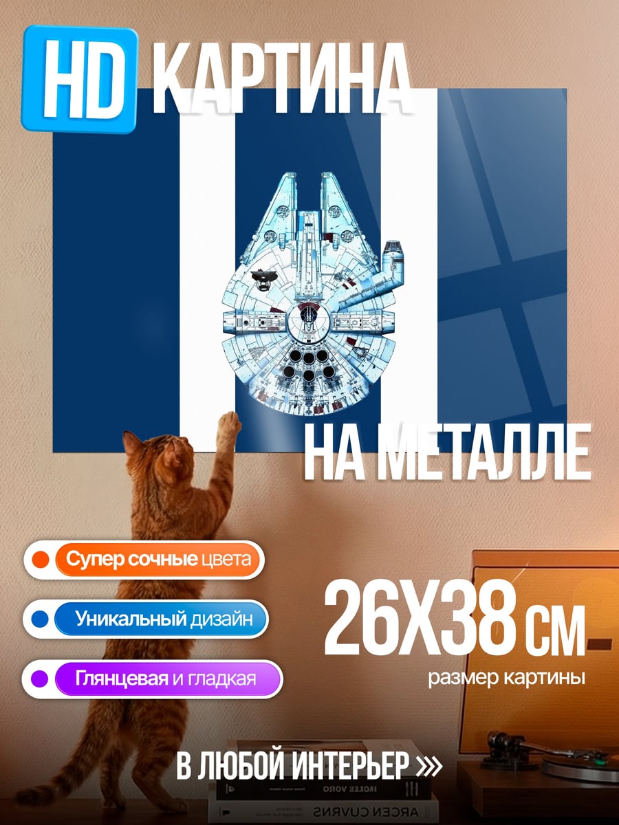 Картина на металле Сокол Тысячелетия