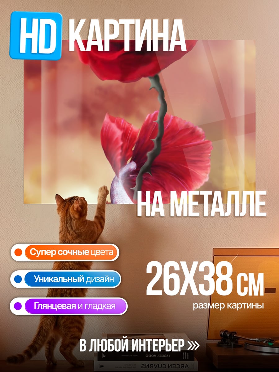 Картина на металле Роза под куполом