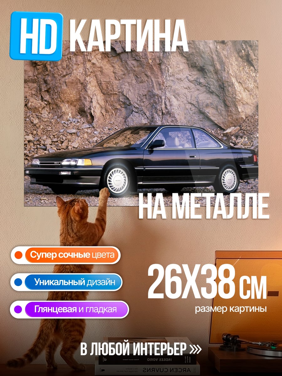 Картина на металле Черное купе