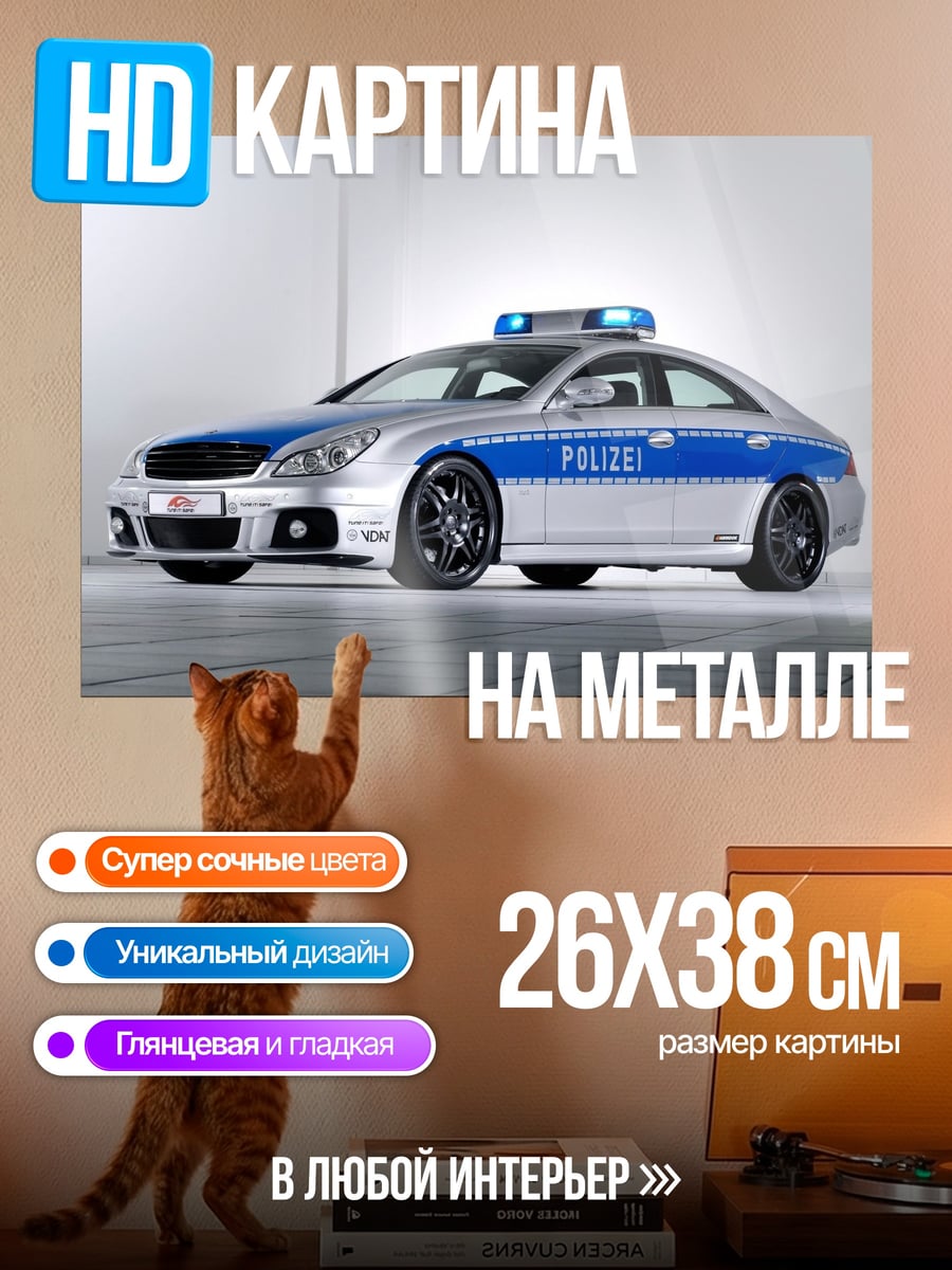 Картина на металле Полицейская машина