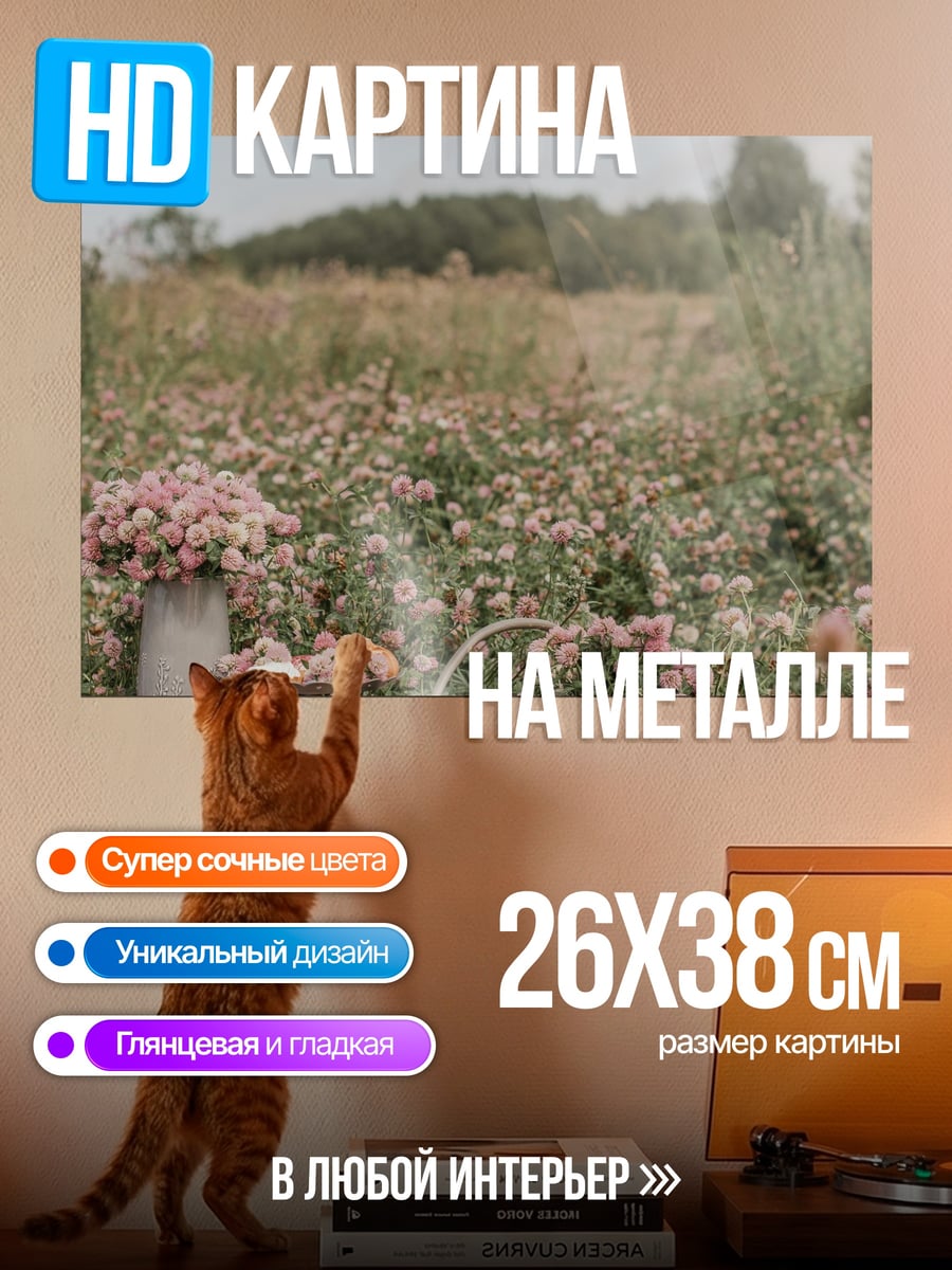 Картина на металле Пикник в поле