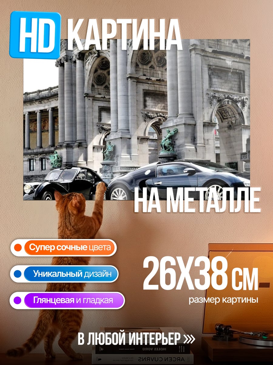 Картина на металле Два спорткара