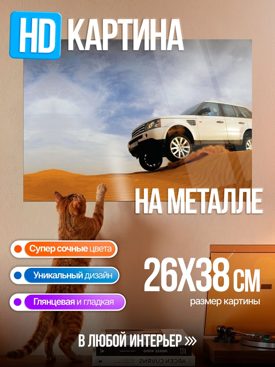 Картина на металле Внедорожник в пустыне