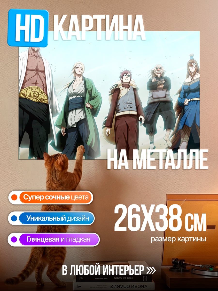 Картина на металле Команда Наруто