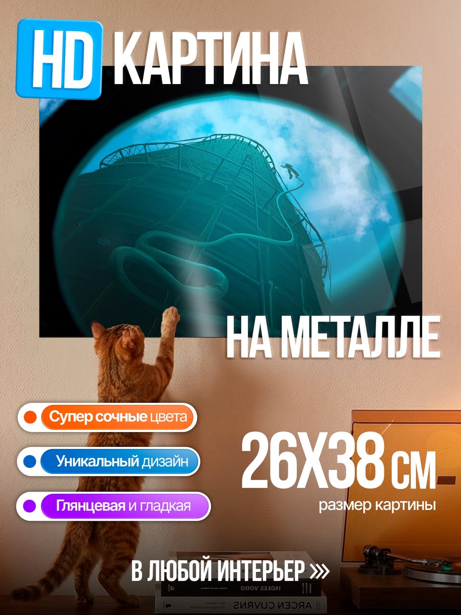 Картина на металле Аттракцион американские горки