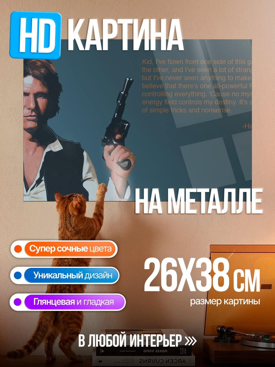 Картина на металле Хан Соло цитата