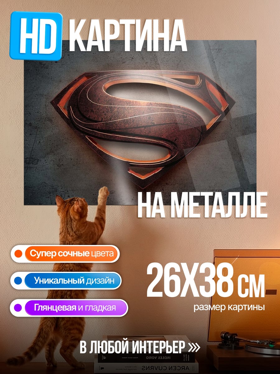 Картина на металле Логотип Супермена