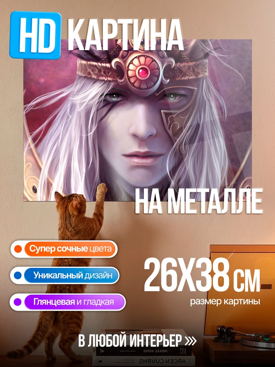 Картина на металле Фэнтези персонаж в маске