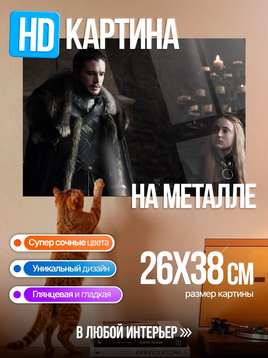 Картина на металле Джон Сноу Санса