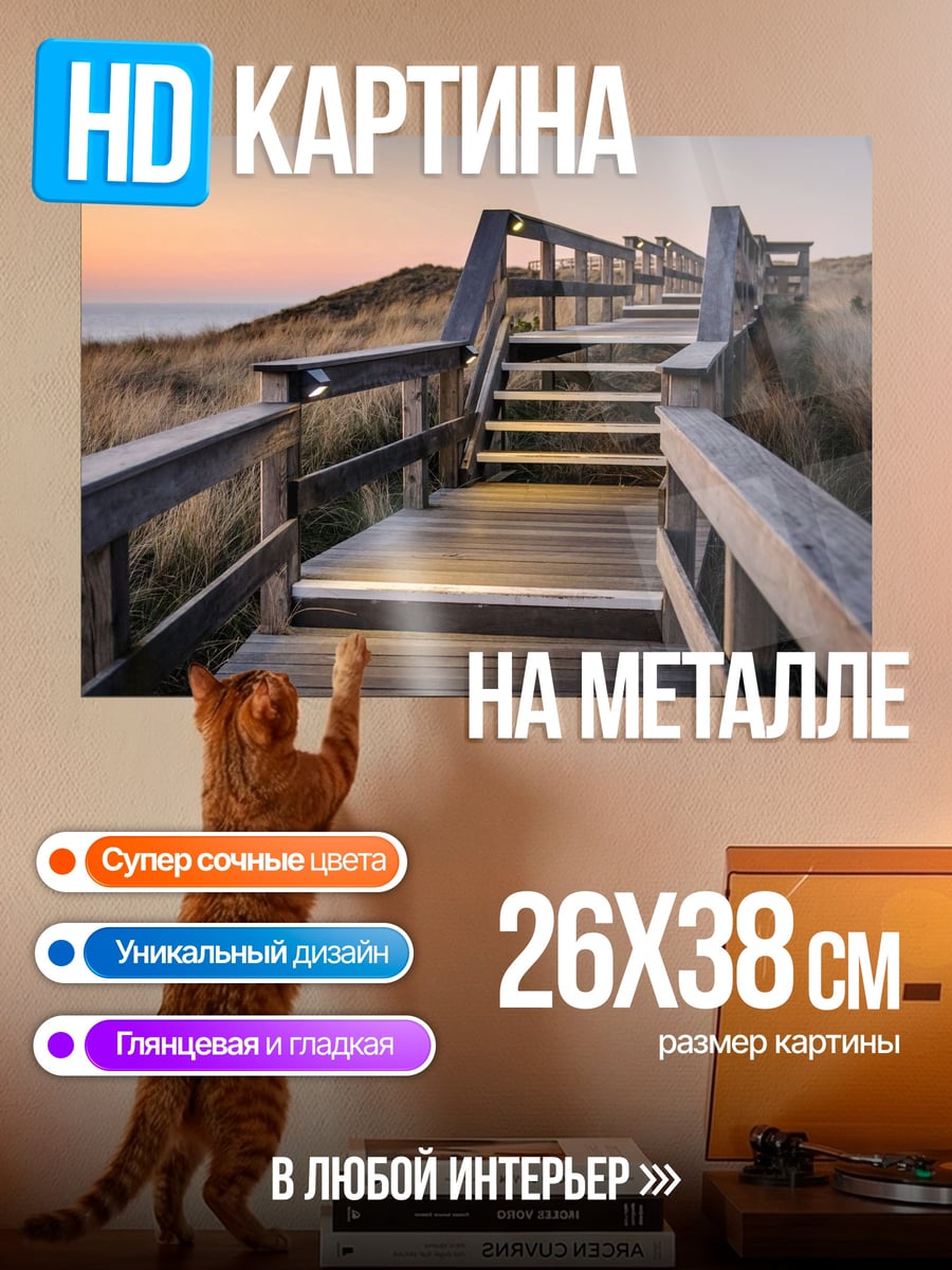 Картина на металле Лестница на пляж