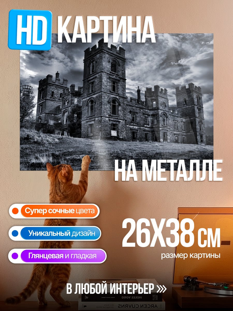 Картина на металле Мрачный замок