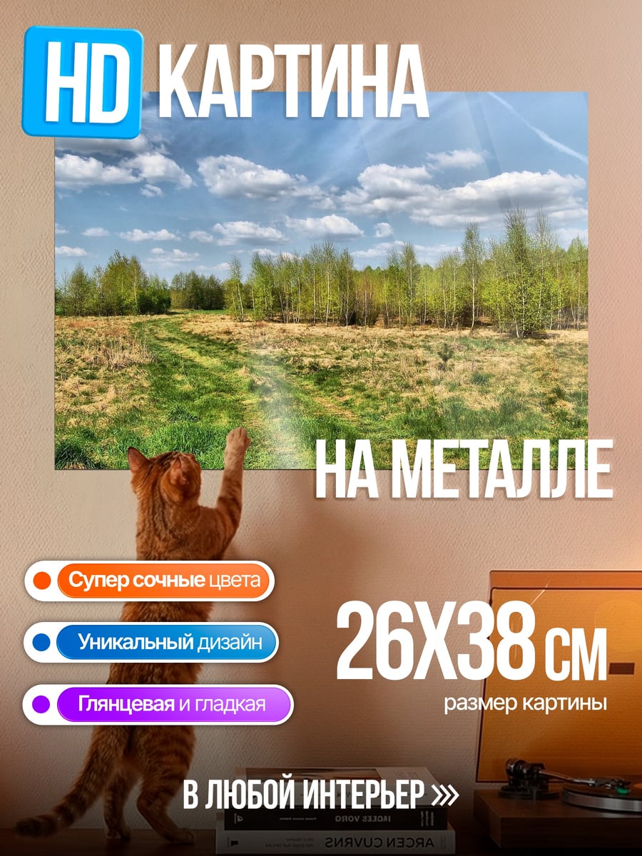 Картина на металле Летний луг