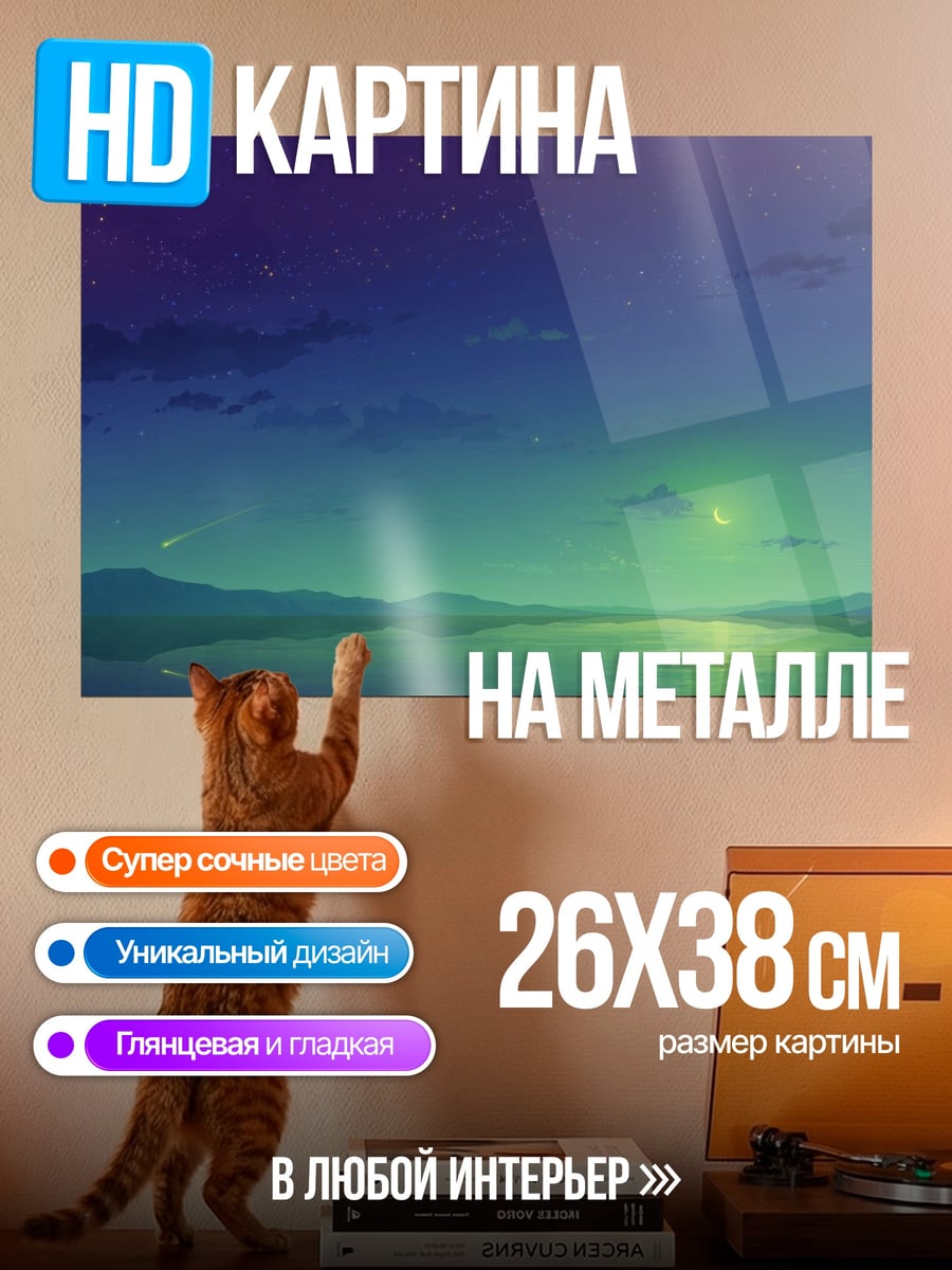 Картина на металле Звездная ночь