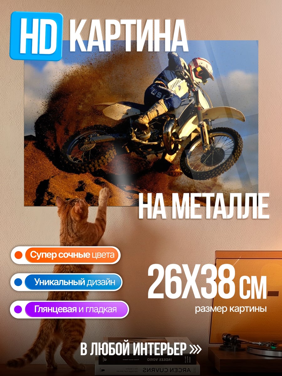 Картина на металле мотокросс