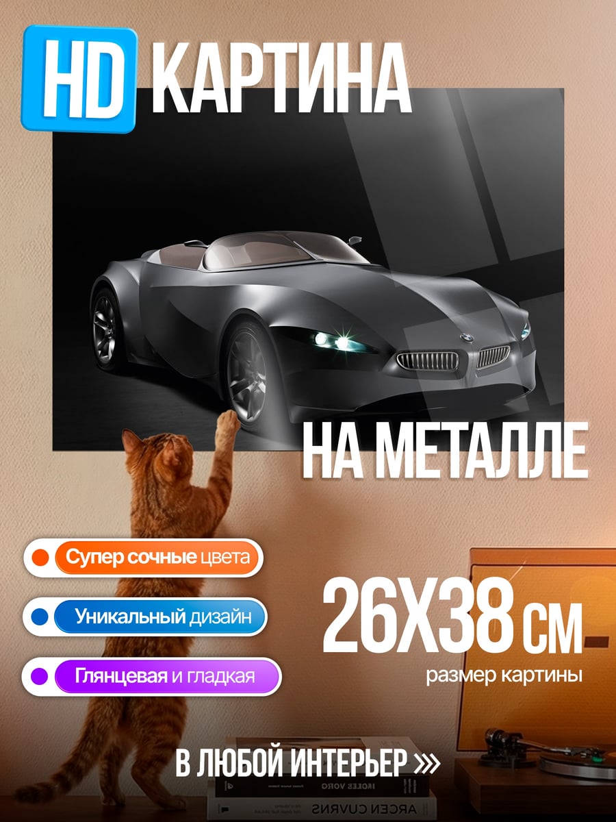 Картина на металле Спортивный автомобиль концепт