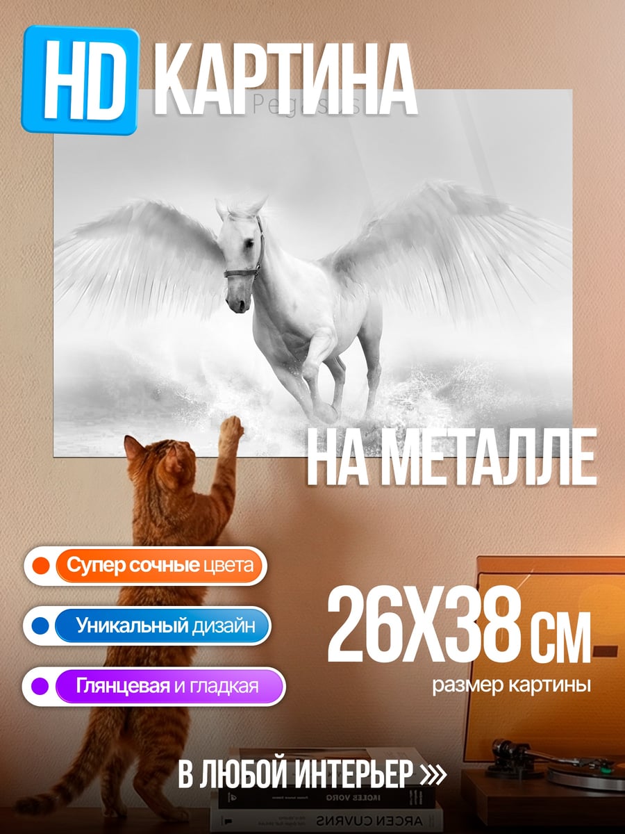Картина на металле Летающий Пегас