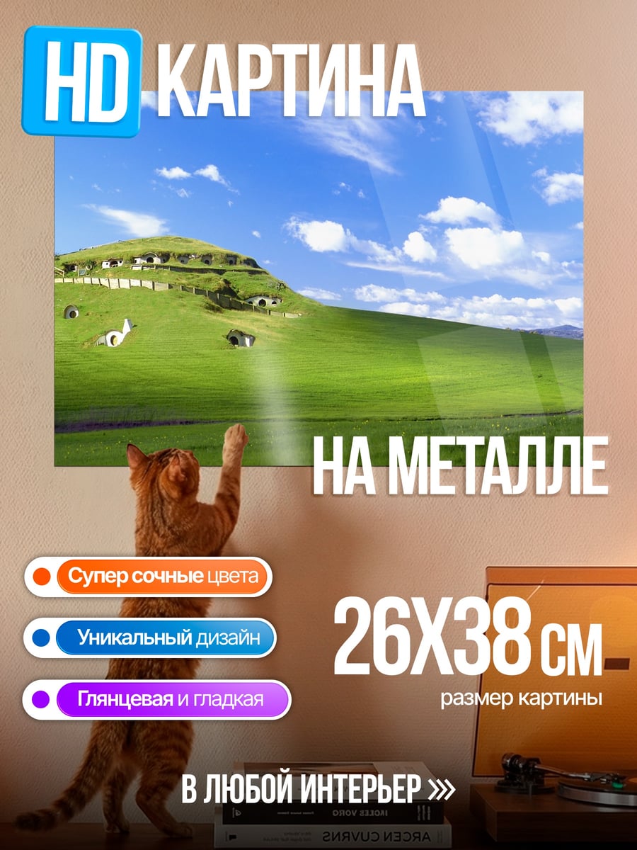 Картина на металле Холм Windows XP