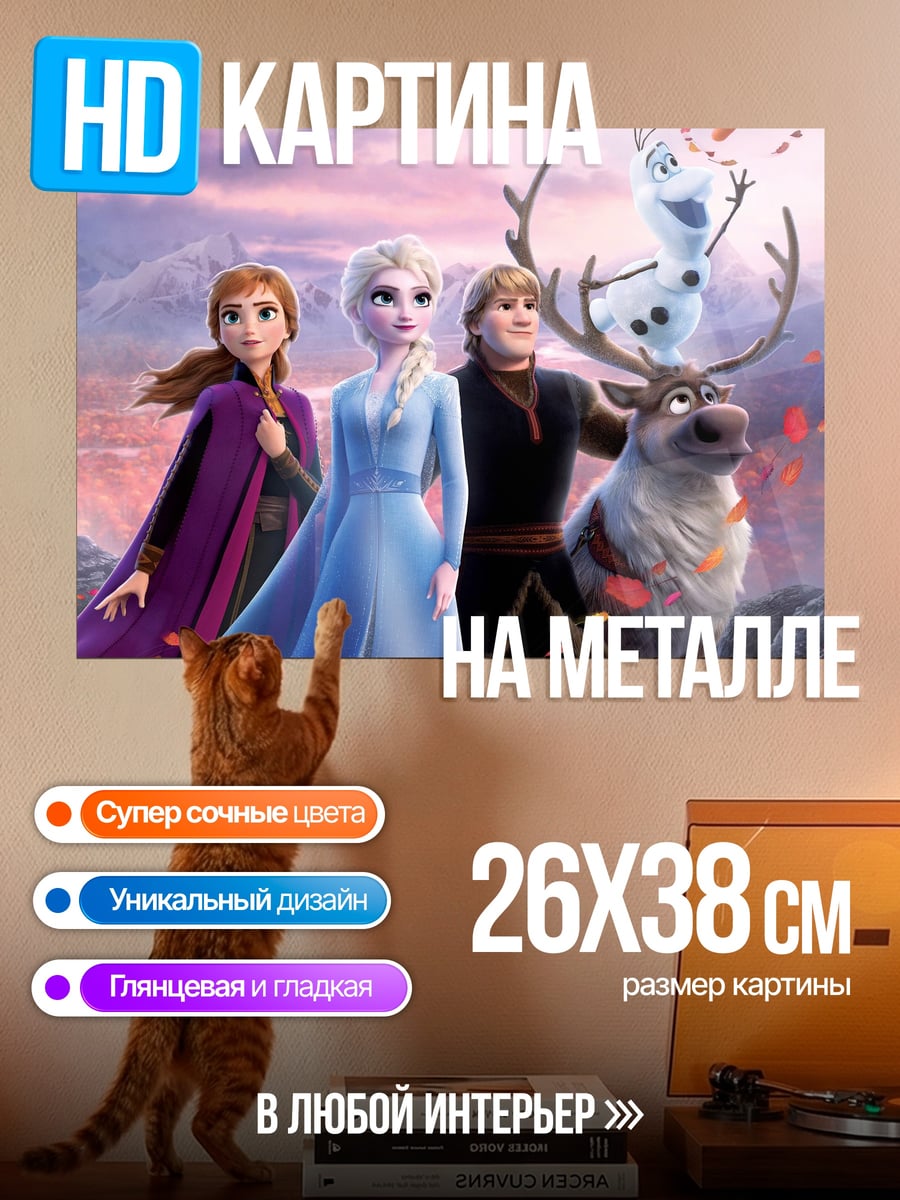 Картина на металле Персонажи Холодного сердца
