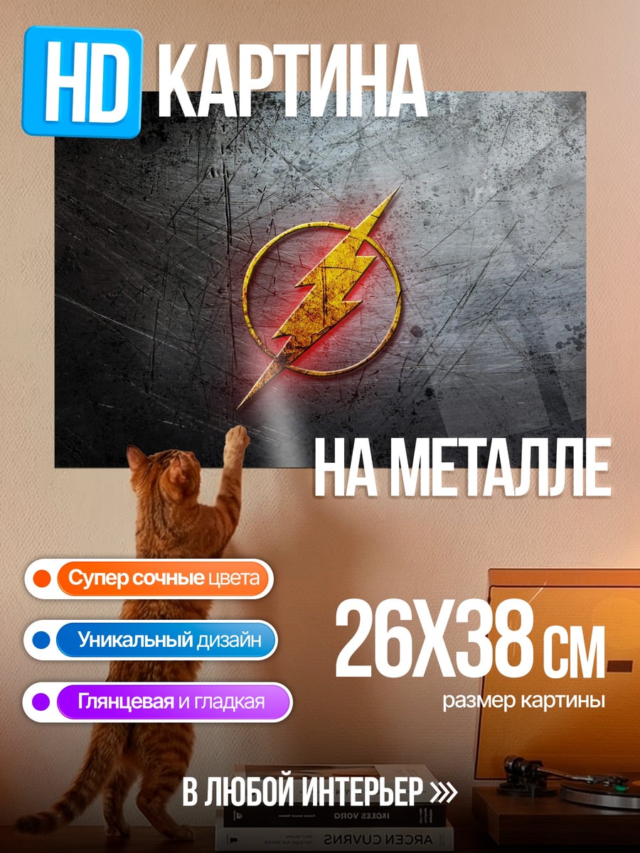 Картина на металле Логотип Флэша