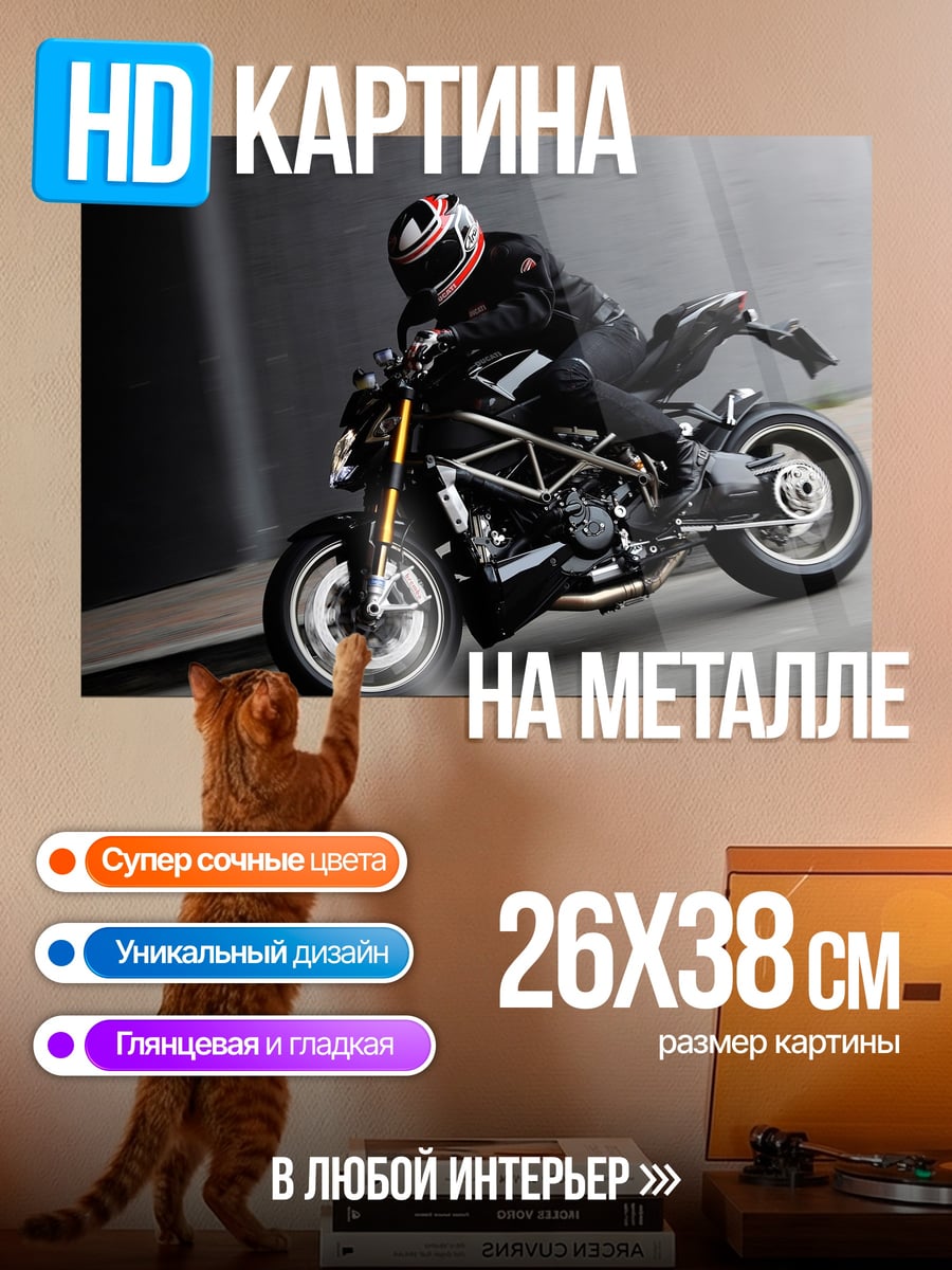 Картина на металле мотоцикл Ducati