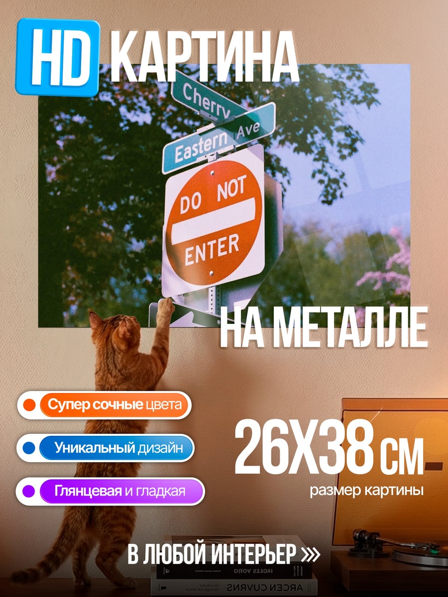 Картина на металле Уличные знаки