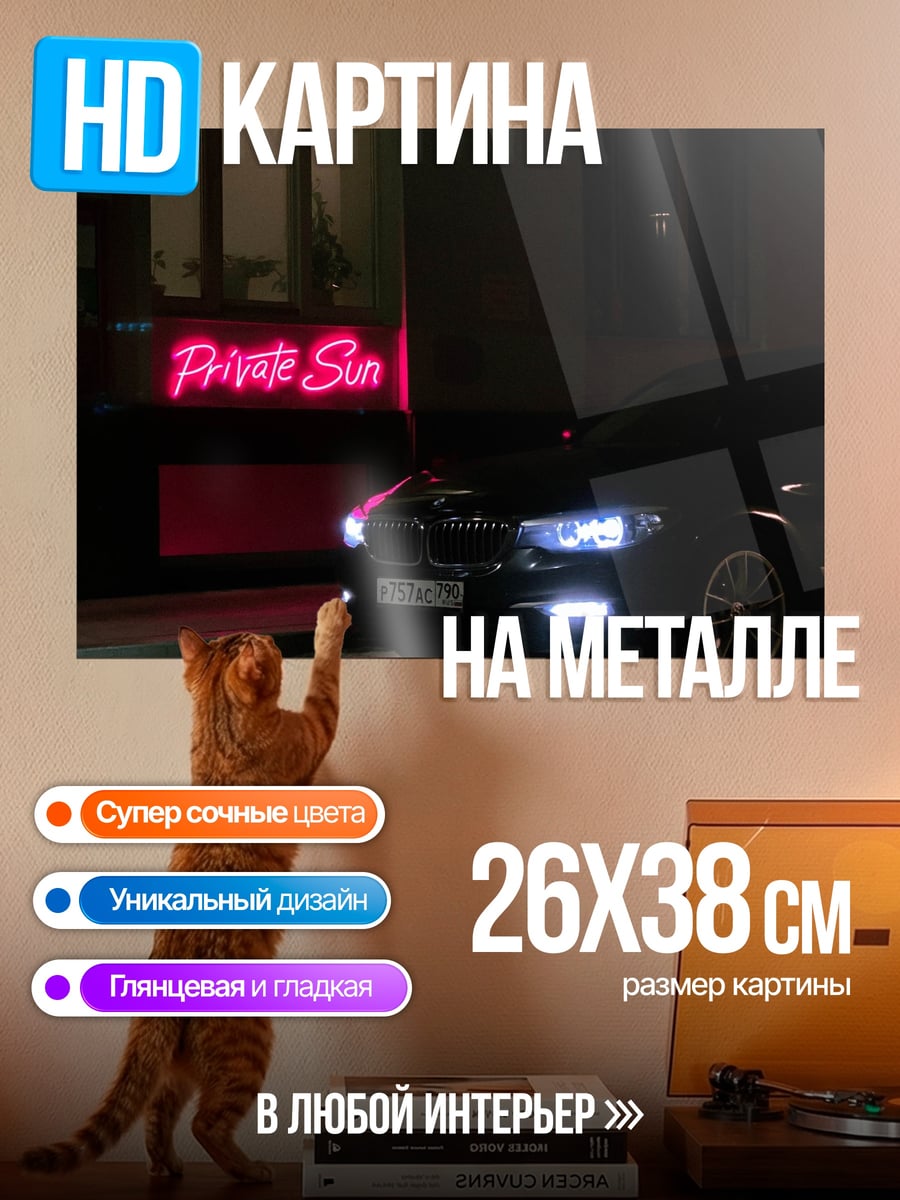 Картина на металле Неоновый знак
