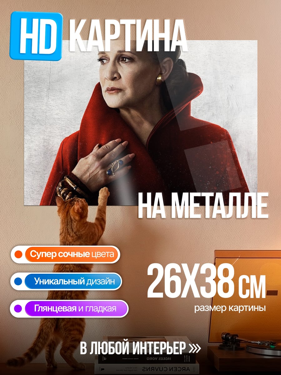 Картина на металле Принцесса Лея