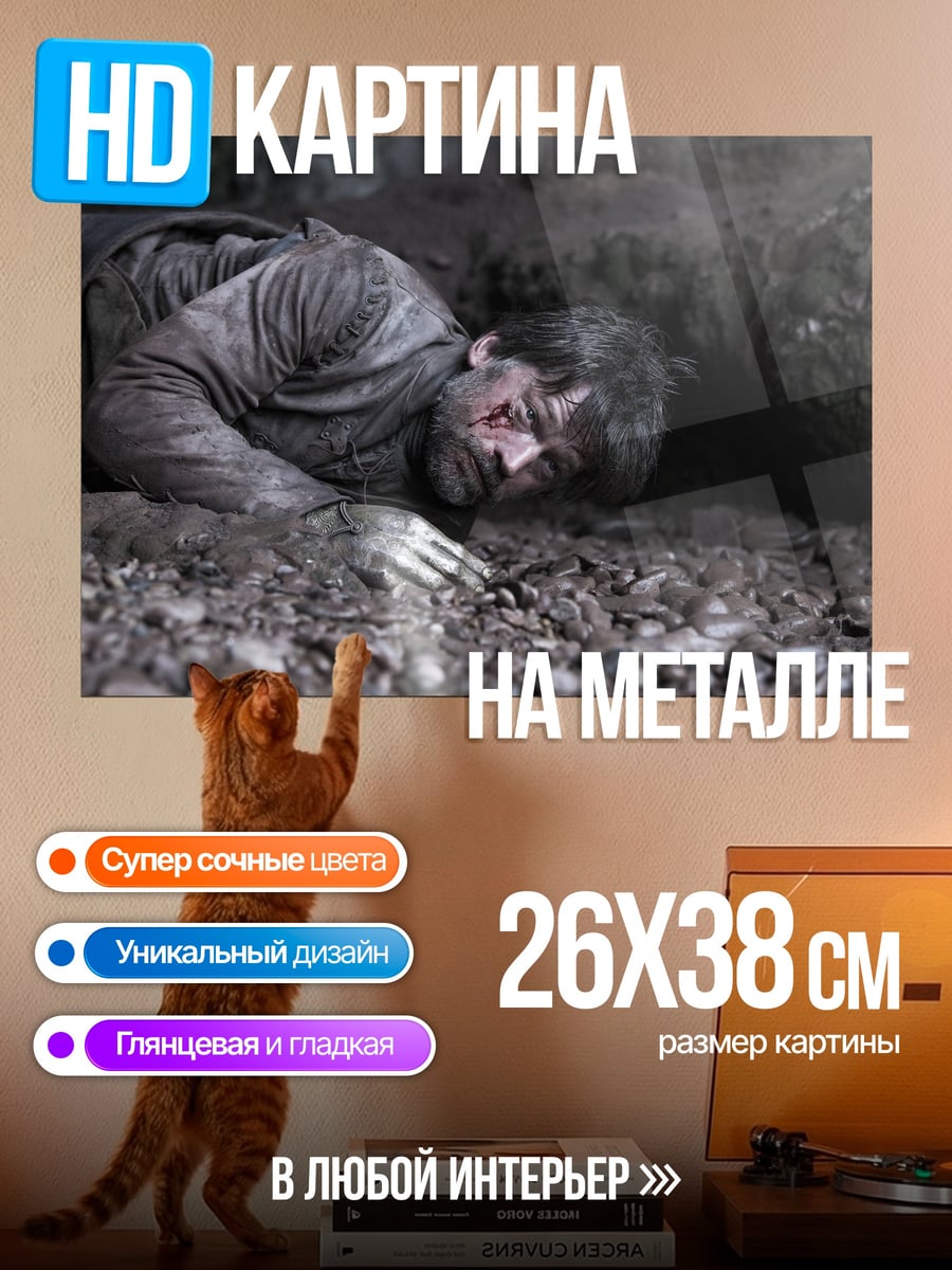 Картина на металле Павший герой грязь
