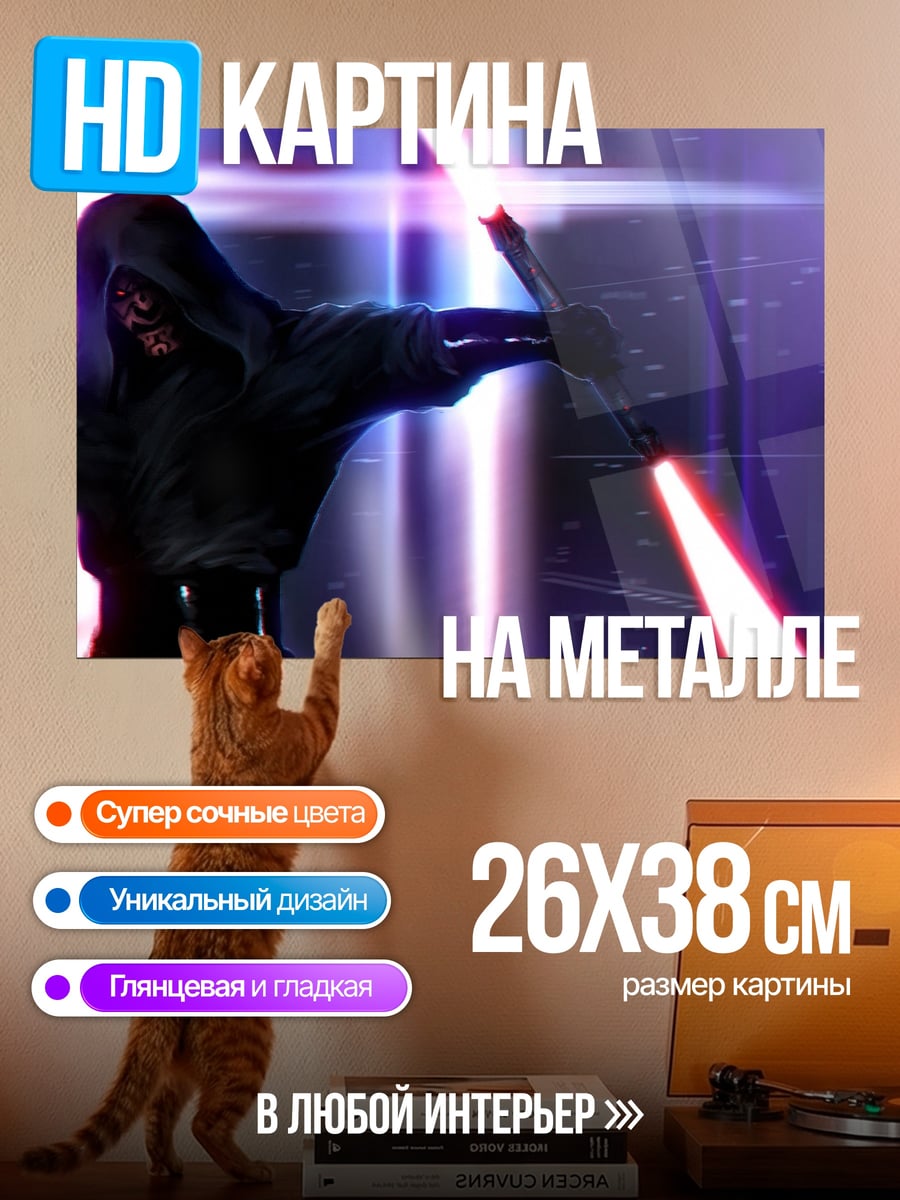 Картина на металле Ситх с мечом