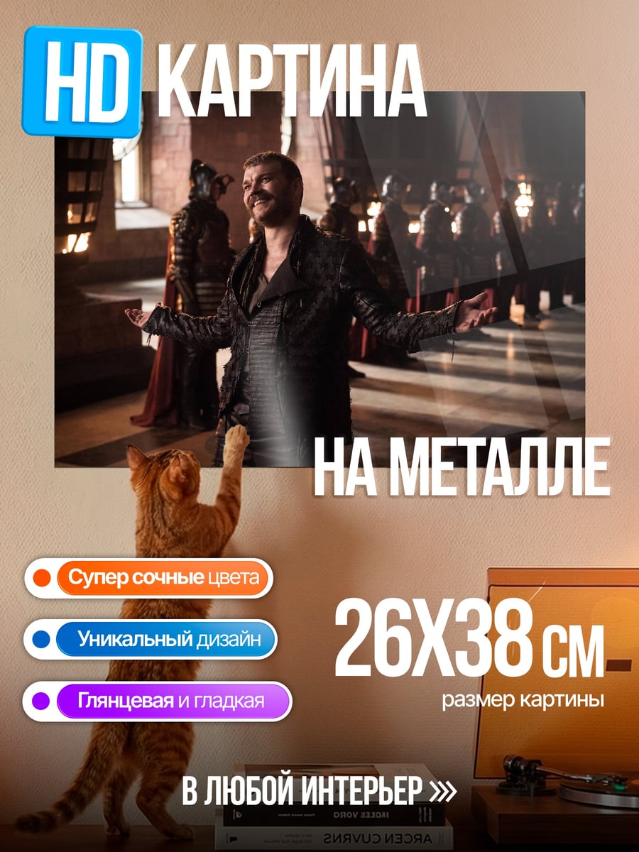 Картина на металле Певец В Черном