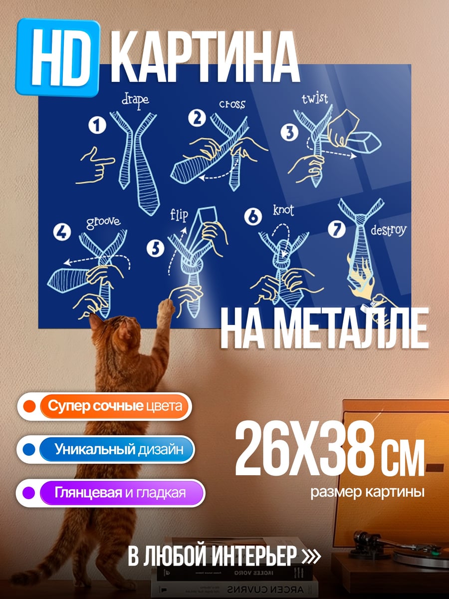 Картина на металле Инструкция галстука