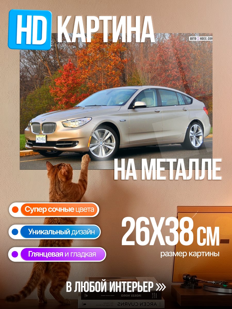 Картина на металле BMW в осени
